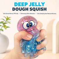 Jouet Squishy Pieuvre Pailletée avec Yeux Amusants, Texture Transparente Multicolore – Cadeau pour Enfants et Adultes – Nouveauté pour Magasins et Vente en Gros