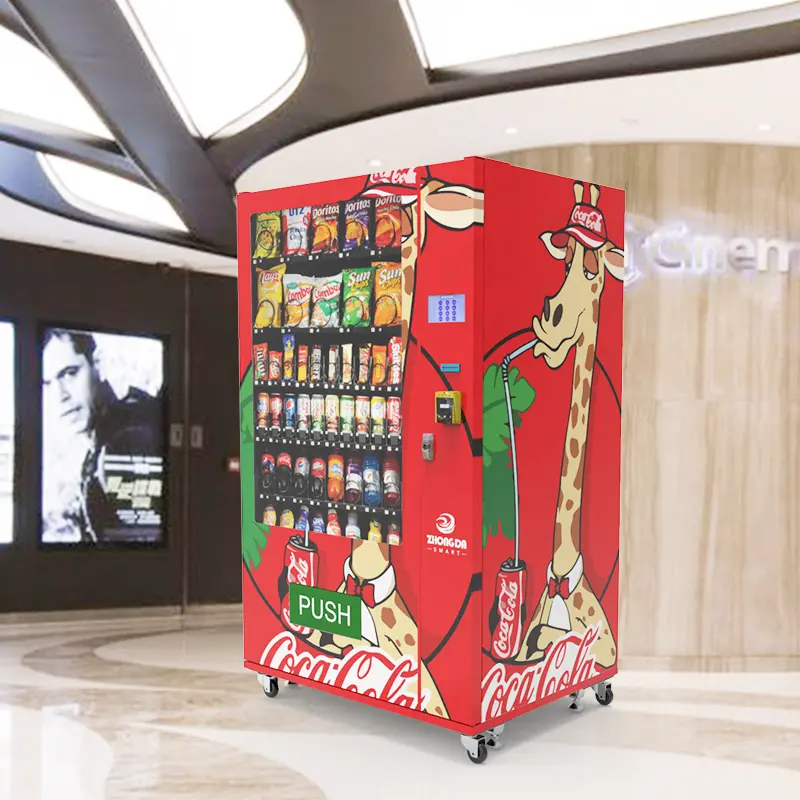 Bestseller Europa Drank Automaat Voor Voedsel En Drankjes Snack Automaat Met Contant Geld Munt Wisselgeld Kaart Betaling