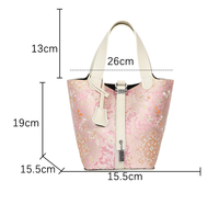 Kit de couture DIY pour sac à main jacquard floral 2026, avec poignée en cuir PU et accessoires, projet de sac fourre-tout vintage