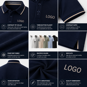 Playeras Polo de Hombre al por Mayor, Algodón Piqué Premium, Manga Corta, Cuello con Ribete en Contraste, Venta al por Mayor, Logotipo Personalizado - Product Image 2