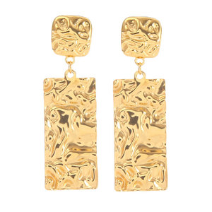 Custom Waterproof Elegant 316L Stainless Steel 14k 18k <b>Gold</b> Plated <b>Dangle</b> <b>Earrings</b> Fashion <b>Earring</b> Nuggets <b>Earrings</b> for Women - Product Image 6