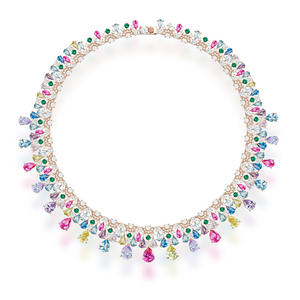 Collar de Vestir de Noche Colorido, Sexy y Exagerado, Chapado en Oro Rosa sobre Latón, Joyería de Lujo con Polvo <span class=keywords><strong>Morgan</strong></span>, Cadena Corta - Product Image 5