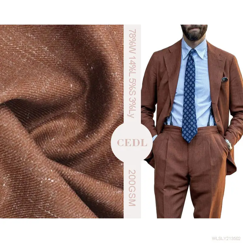 Лидер продаж, модная шерстяная льняная шелковая пряжа, окрашенная саржевая ткань для костюма или пальто
