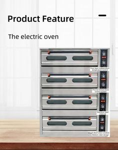 Horno de Gas para Hornear de 4 Niveles y 16 Bandejas Equipo de Cocina Comercial de Acero Inoxidable de Gran Capacidad - Product Image 2