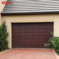 Porte de garage en alliage d'aluminium de qualité supérieure avec fenêtre en verre, télécommande, antivol, renforcée, résistante au vent, design moderne et minimaliste pour villa