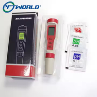 Ph mètre numérique étanche de haute précision Ec mètre portable cinq en un détecteur de salinité/thermomètre stylo de test de qualité de l'eau