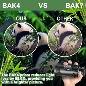 HTM Lente única Bak4 de alta definición 12X50 Zoom de mano al aire libre de visualización/telescopio de caza para actividades recreativas - Product Image 6