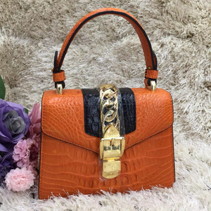 กระเป๋าถือหนังจระเข้สีน้ำบริสุทธิ์กระเป๋าสะพายไหล่กระเป๋าสะพายข้างกระเป๋าสี่เหลี่ยมขนาดเล็ก - Product Image 4