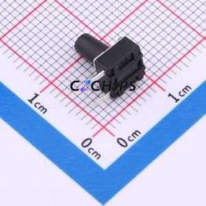 TS-1095C-A12B2-D2 Tactile Switch Bent Lead Through Hole-3P,6x6mm Single Pole Single Throw Round Button 1.8N Right Angle Insert - Product Image 2