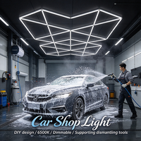 Lampu Bengkel Mobil untuk Garasi 6500K Dapat Diredupkan Dapat Disesuaikan DIY Modular Mudah Dipasang Penerangan Plafon Garasi
