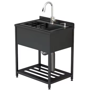 Fregadero de cocina de un solo cuenco de acero inoxidable independiente para uso comercial en restaurantes, fregadero de utilidad para lavado al aire libre - Product Image 2