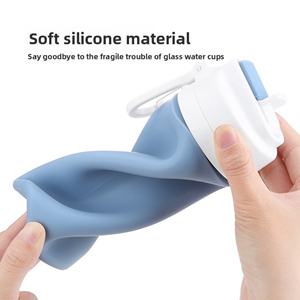 แก้วพับได้ซิลิโคนพกพาสำหรับกิจกรรมกลางแจ้ง พร้อมโลโก้สั่งทำ ขวดน้ำคุณภาพสูงสำหรับนักเรียน ของขวัญสุดสร้างสรรค์ ดีไซน์ใหม่ ดื่มได้โดยตรง - Product Image 2