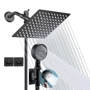 Pommeau de Douche Rectangulaire Effet Pluie, Robinet de Douche, Tête de Pulvérisation 8, 12, 14 Pouces, Couverture Corporelle Complète - Product Image 4