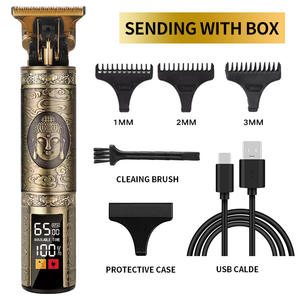 <span class=keywords><strong>Afeitadora</strong></span> Eléctrica para Hombre y Barbero Cortadora de Barba Máquina de Corte de Metal Recortadora <span class=keywords><strong>T9</strong></span> <span class=keywords><strong>Vintage</strong></span> Inalámbrica con Pantalla LED Recargable - Product Image 2