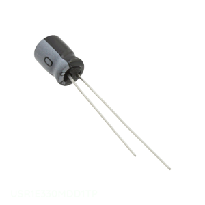 Condensador de canal del fabricante CAP ALUM 33UF 20% 25V RADIAL TH USR1E330MDD1TP 33 uF de orificio pasante - Product Image 1