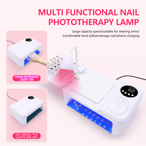 Smart timer hand pillow nail machine <b>light</b> therapy lamp nail salon dual-hand fast drying gel polish curing lamp LED flat lamp - Product Image 3