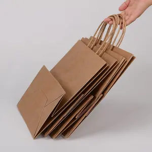 Sacchetto di carta Kraft con manico per lo Shopping regalo più venduto