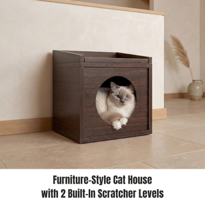 <b>Cat</b> House for Indoor <b>Cats</b> – <b>Cat</b> Condo with 5X Longer-Lasting Cardboard Scratcher, 2 Scratcher Levels, Hideout & <b>Top</b> Lounge - Product Image 2