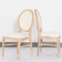 Chaise de salle à manger d'extérieur en bois de style antique classique avec dossier, vente en gros d'usine pour restaurant, événement, mariage