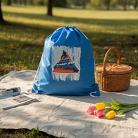 Sac à dos de sport unisexe en polyester non tissé, écologique, recyclable, promotionnel, avec cordon de serrage, personnalisable avec logo imprimé, vente en gros