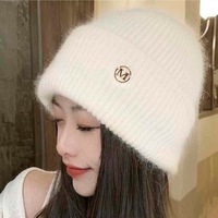 Chapeau en tricot jacquard pour femme, doublé de polaire, épais, résistant au froid, polyvalent, adapté aux grandes tailles de tête, nouvelle collection hiver