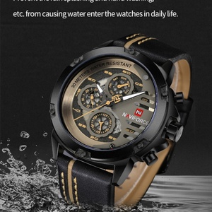 NAVIFORCE Mens Watch Top Brand Luxury Waterproof 24 Hour Date Quartz Watch Man Leather Sport WristWatch Men Waterproof <b>Clock</b> - Product Image 3