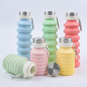 Botella de Agua Plegable de Silicona al por Mayor, Ajustable, Ecológica, Libre de BPA, Gran Capacidad, para Deportes al Aire Libre, Gimnasio, Viajes - Product Image 1