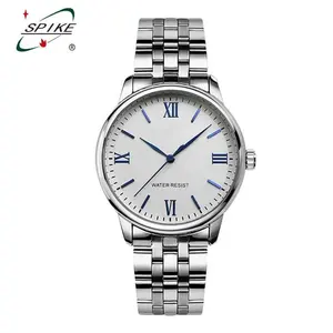 High quality water resistant mens surface quartz watch stainless steel back base metal bezel