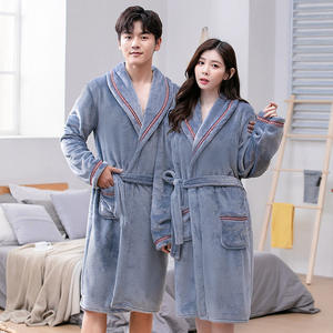 Pigiama per Coppia Autunno e Inverno L-XXL, Vestaglia Lunga in Velluto <span class=keywords><strong>da</strong></span> Uomo, <span class=keywords><strong>Abbigliamento</strong></span> <span class=keywords><strong>da</strong></span> <span class=keywords><strong>Casa</strong></span> in Peluche, Accappatoio <span class=keywords><strong>da</strong></span> Donna - Product Image 5