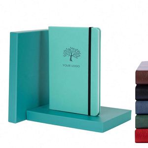 Vegan Leather Wrapped Cost Effective Hardbound Notebook Stitched Binding Hot Stamped With Bookmark - Product Image 1