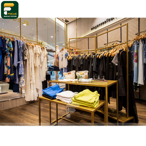 Étagère de présentation de vêtements de style nordique, armoire à vêtements en bois, étagère ouverte, aménagement intérieur de magasin - Product Image 6