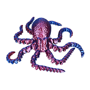 Ornement pieuvre articulé imprimé en 3D, jouet personnalisé, modèle coloré en plastique, cadeau unisexe, vente en gros - Product Image 1