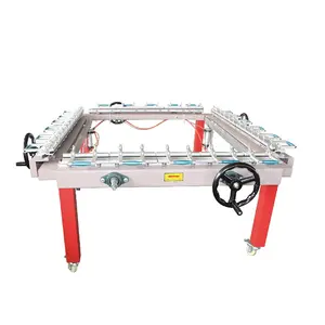 Double clamp pneumatic screen printing mesh stretching machine