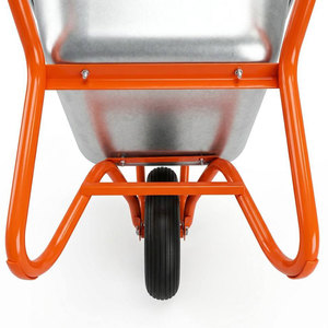 WB6015 180Kg Capacity Galvanized Wheelbarrow Heavy Duty 0.7mm Metal Tray Garden Construction <b>Wheel</b> Barrow - Product Image 3