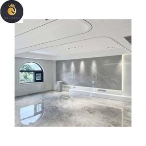 Losas pulidas de cuarcita blanca nuage bookmatched para pared de fondo - Product Image 1