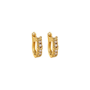 Copper Alloy U Shape Micro Paved Zircon Ear <b>Hooks</b> <b>Earring</b> Wire Gold White Fashion Cuff <b>Earrings</b> - Product Image 5