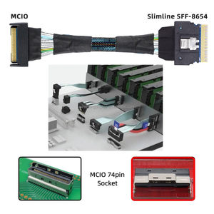 Mcio X8 SAS Mini PCIe Gen5 Mạng Cáp SFF 8654 74pin tốc độ cao sff1016 74pin đồng đôi thẳng cổ phiếu cho mạng - Product Image 6