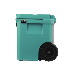 กล่องเก็บความเย็นแบบมีล้อสำหรับชายหาด ขนาด 45 ควอร์ต คุณภาพสูง ผลิตจากพลาสติก PE แบบ Rotomolded ทนทานต่อการใช้งานซ้ำ กันน้ำได้ พกพาสะดวก พร้อมฉนวนกันความร้อน สามารถปรับแต่งได้ - Product Image 5