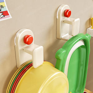 Gancho de succión para baño, estante de almacenamiento redondo montado en la pared, sin perforaciones, para organizador de lavabo, acabado pintado - Product Image 5
