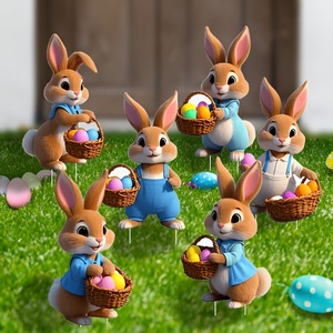 Best-Selling Rustic Style Easter Patio <b>Sign</b> 3D Bunny Design Cross-Border Inflatable Outdoor Holiday Yard Decorations <b>for</b> <b>Gardens</b> - Product Image 4