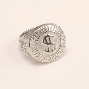 Anillo de Acero Inoxidable 316 con Diseño de Signo de Dólar Punk y Baño de Oro, Proceso de Fundición Cerrada, Listo para Fiestas, Anillo para Hombre - Product Image 4