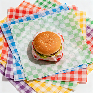 Factory Custom Printed White PE Coated Greaseproof Waterproof Disposable Kraft <b>Paper</b> Sheets Food Grade Sandwich <b>Wrap</b> Logo - Product Image 1