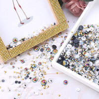 Taille mixte ABS coloré demi-perles Flatback perles résine diamant strass perles en vrac pour bricolage décoratif