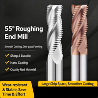 Fraise à dégrossir en carbure monobloc HRC55 à 4 dents, outil ondulé pour routeur CNC, pour le fraisage de l'acier rapide et de l'aluminium