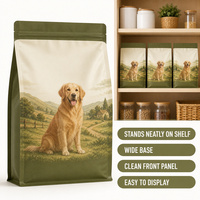 Pochette à bec verseur personnalisée pour aliments pour chiens, fond large, emballage thermoscellable de qualité alimentaire pour croquettes de poulet et riz, vente en gros