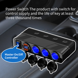 12V-24V 4-Socket 4 USB ổ cắm QC3.0 + PD 3.0 xe USB sạc xe hơi Thuốc lá nhẹ hơn Splitter USB điện thoại Sạc Adapter - Product Image 3