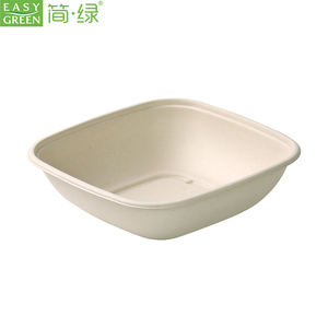 Tek kullanımlık gıda kapları 48oz, kare gitmek için konteynerler, salatalar, meyveler, hafif yemekler için kapaklı Bagasse kağıt kaseler - Product Image 4