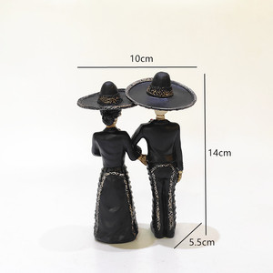 ตุ๊กตาเรซินคู่โครงกระดูกวันตายของตกแต่งงานแต่งงาน - Product Image 6