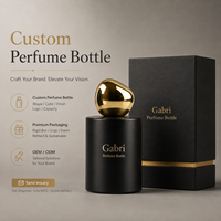 Flacon de parfum de 100 ml avec emballage de luxe, flacon de parfum vide noir de 50 ml, flacons de parfum en verre givré ronds personnalisés