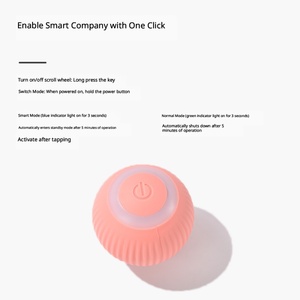 Balle roulante intelligente rechargeable par USB pour chat, avec évitement automatique des obstacles, lumière LED, jeu autonome, anti-ennui, jouet interactif pour chat - Product Image 2